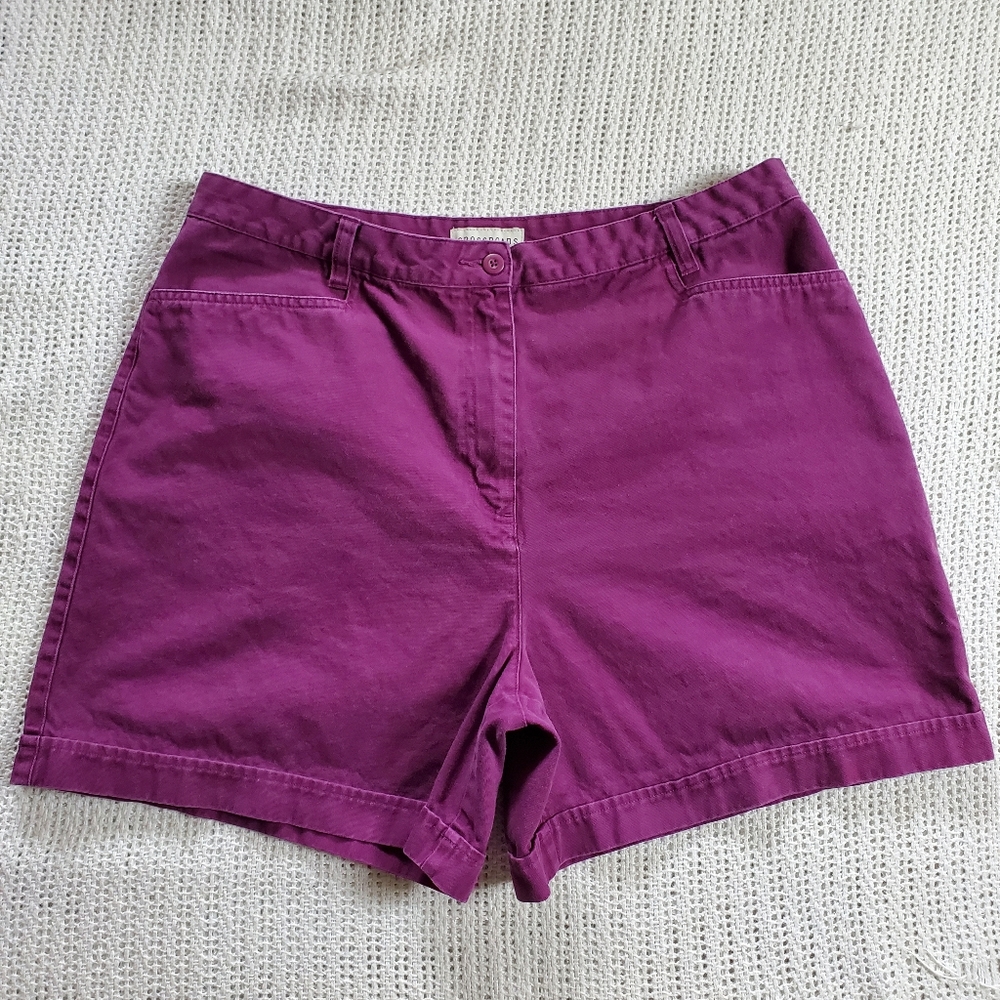 Y2K Crossroads Womens Plus Size 16 100% Cotton Pocket Zip Shorts Pink High Waist
